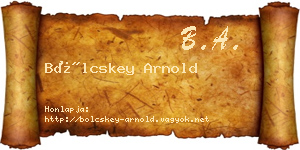 Bölcskey Arnold névjegykártya