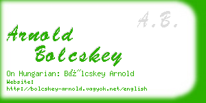 arnold bolcskey business card