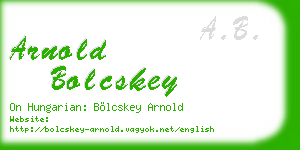 arnold bolcskey business card